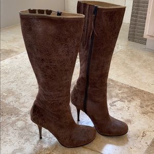 COPY - RARE Diesel distressed cognac suede boots! 7.5